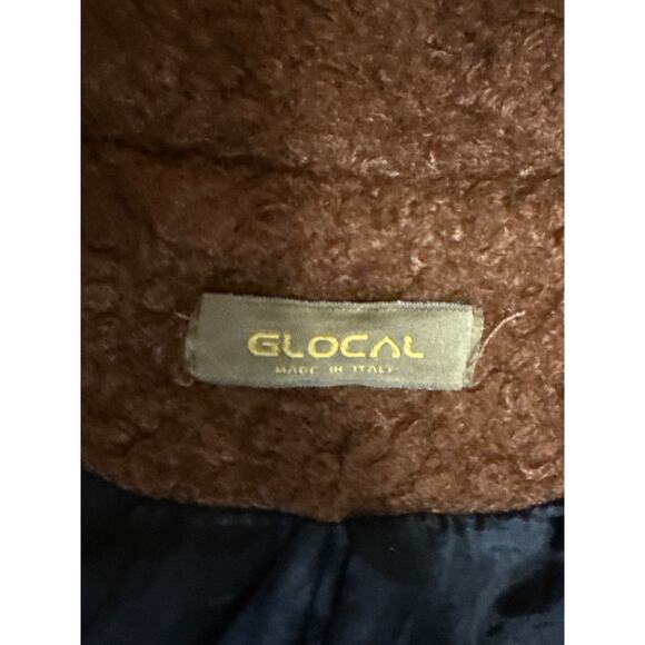 Glocal Brown Teddy Fleece Double Breasted Longline Trench Pea Coat Jacket L/XL - Picture 4 of 5